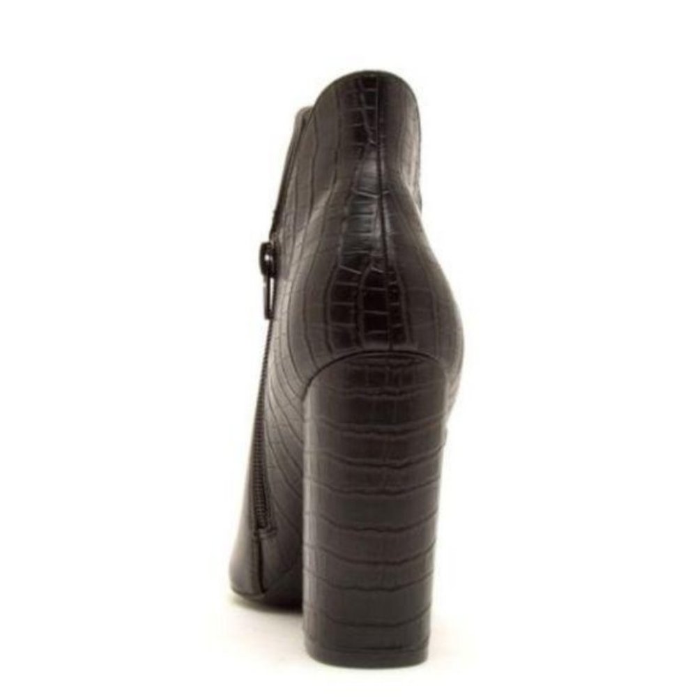 Black Ankle Booties with Embossed Detailing - Picture 5 of 5